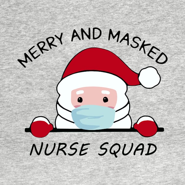 Official santa claus face mask merry and masked nurse squad by janetradioactive